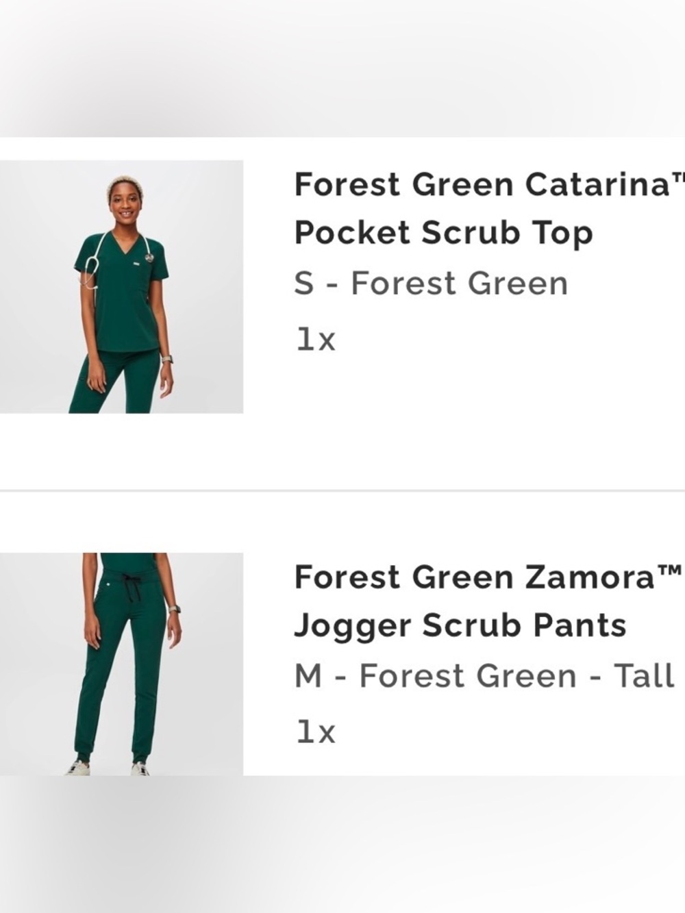 Figs Forest Green Catarina Scrub Top & Zamora Jogger Pants Set